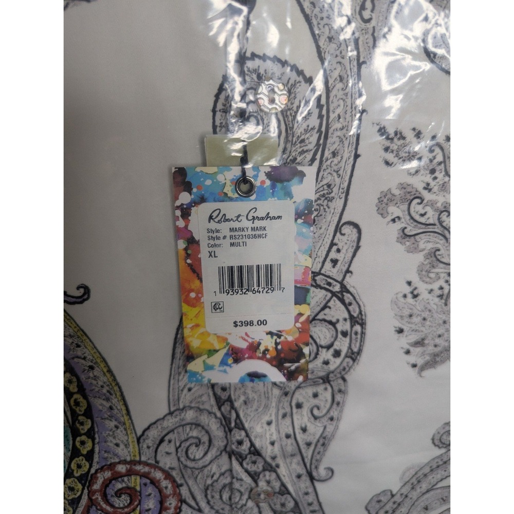 Robert Graham "Marky Mark" Men's XL Shirt New With Hanger/Tags $398 Retail - Picture 2 of 6